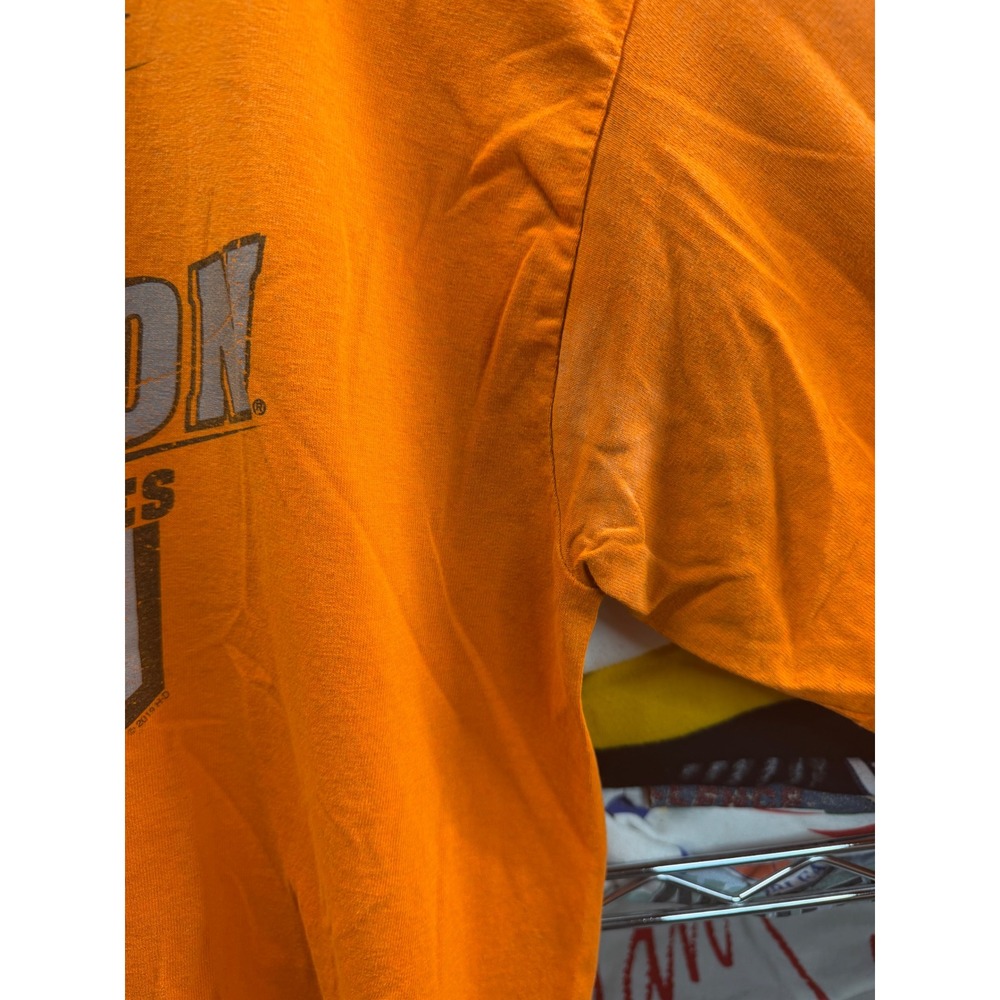 Harley-Davidson Steel City Washington PA Orange Long Sleeve Shirt Mens XL 24x31 - Picture 4 of 10